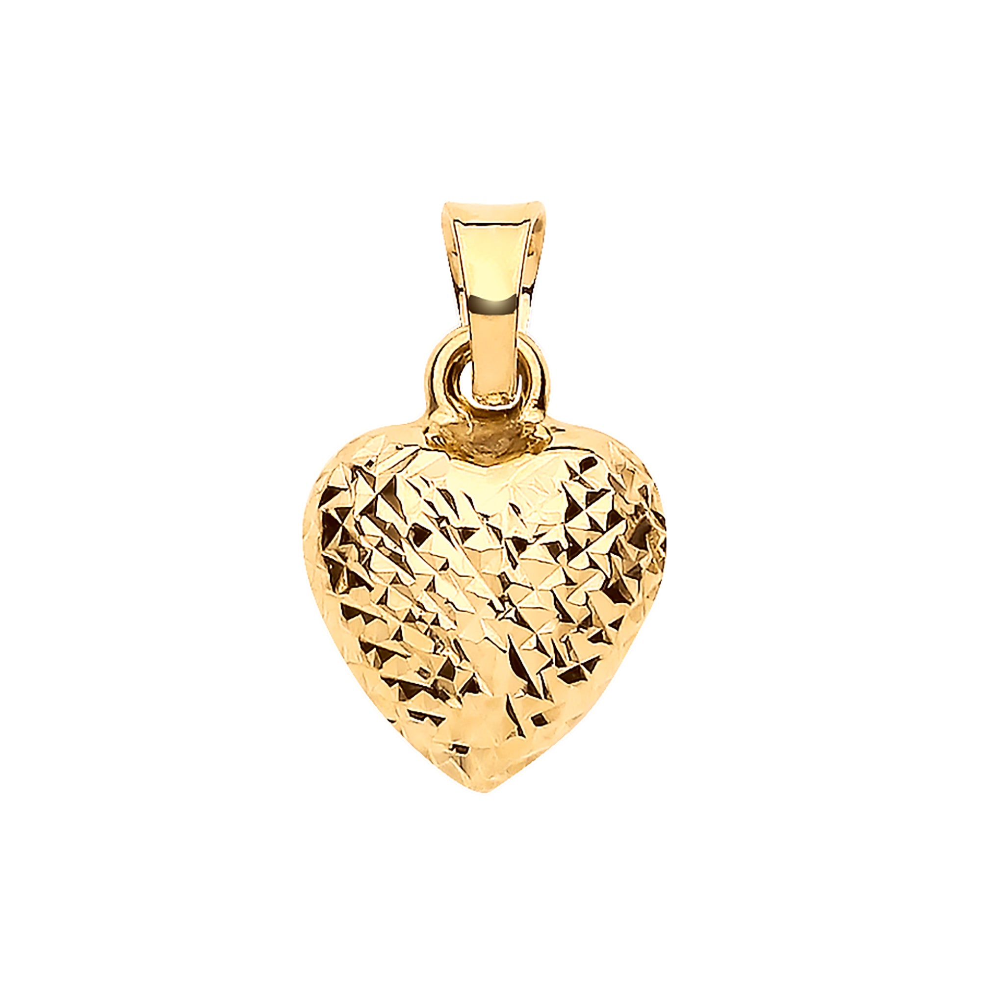 Diamond puffed hot sale heart pendant