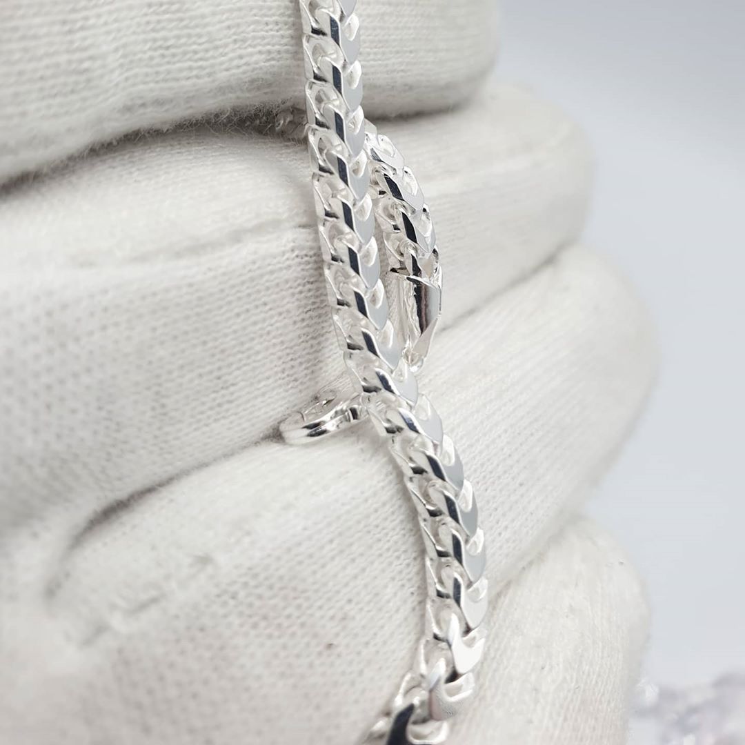 925 Sterling Silver 3mm Solid Franco Chain / Bracelet