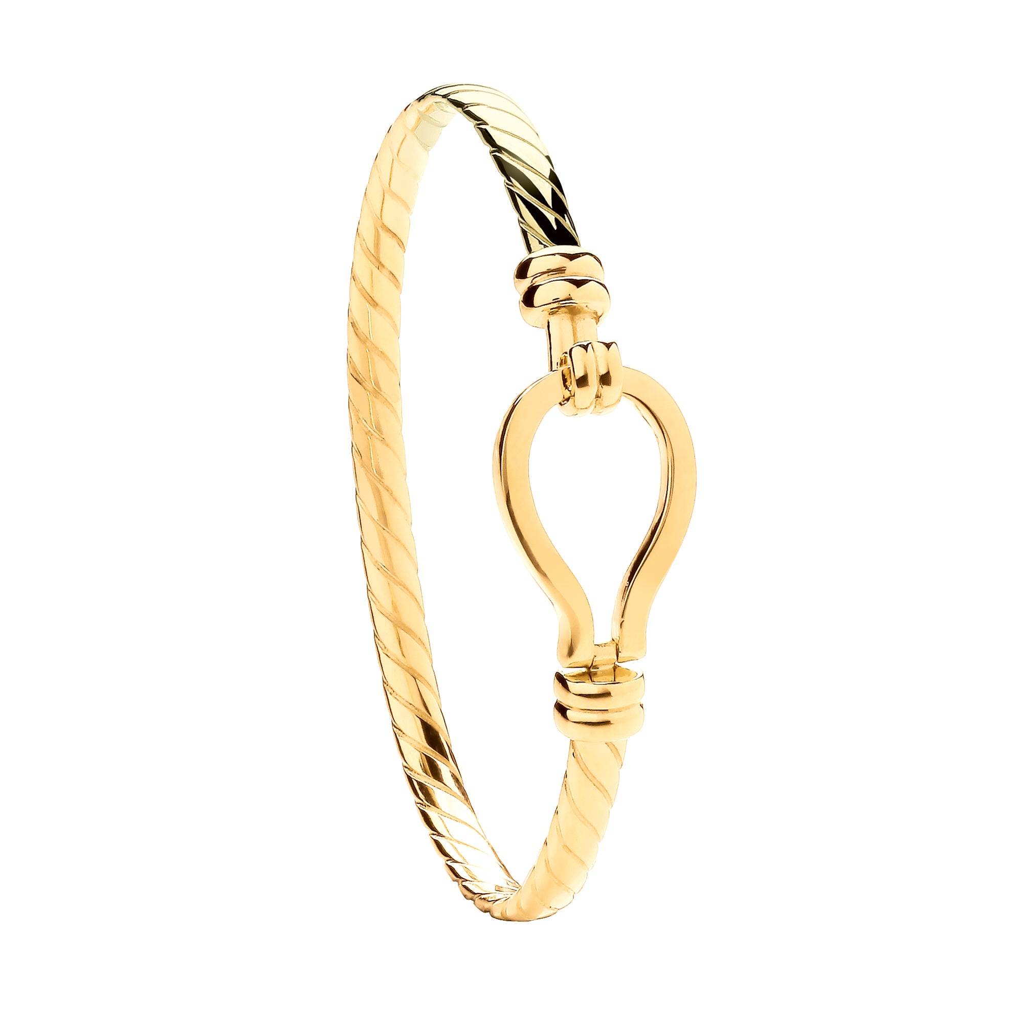 9ct Yellow Gold Hook Ladies 4mm Bangle