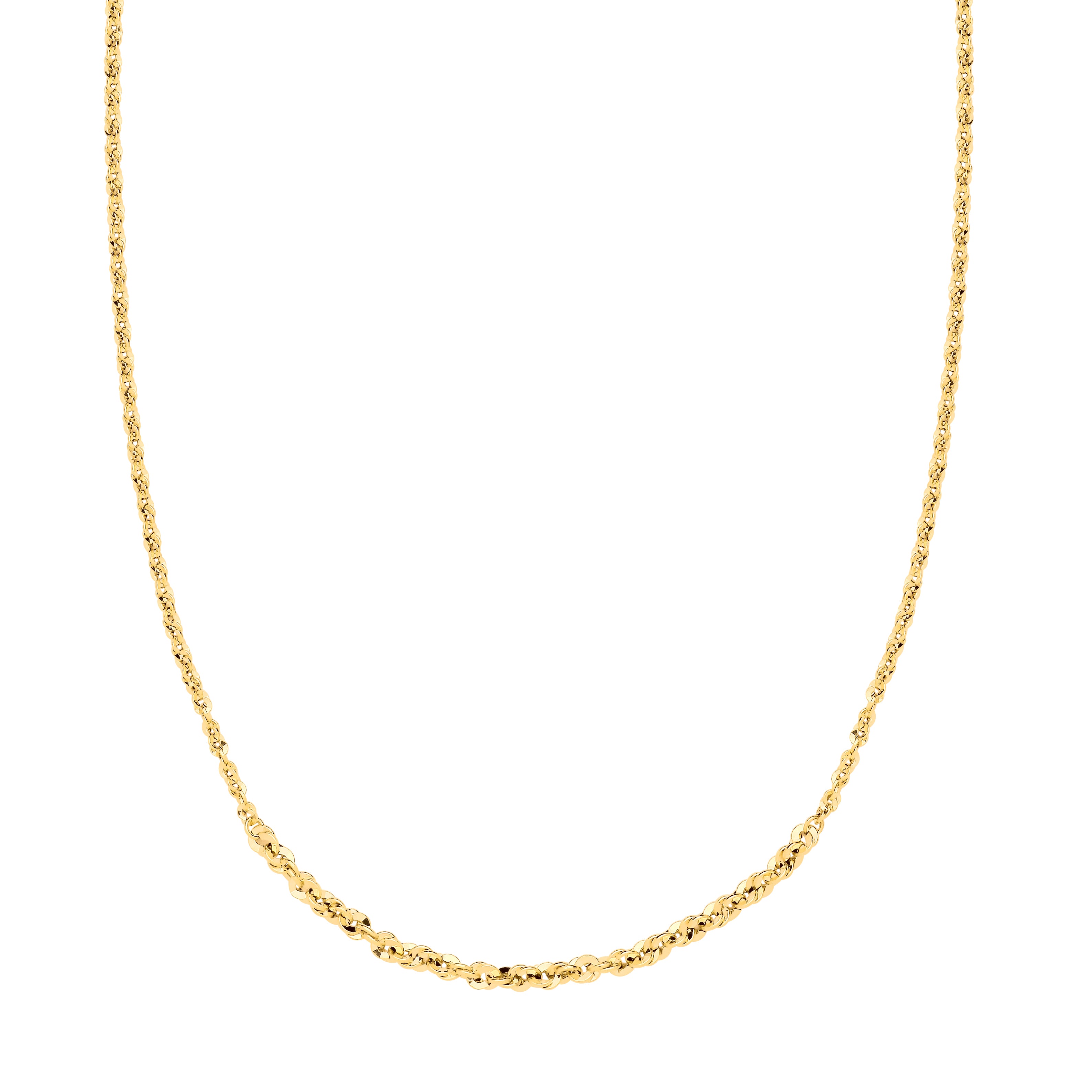 9ct Yellow Gold Graduated Loose Rope 18" Necklace