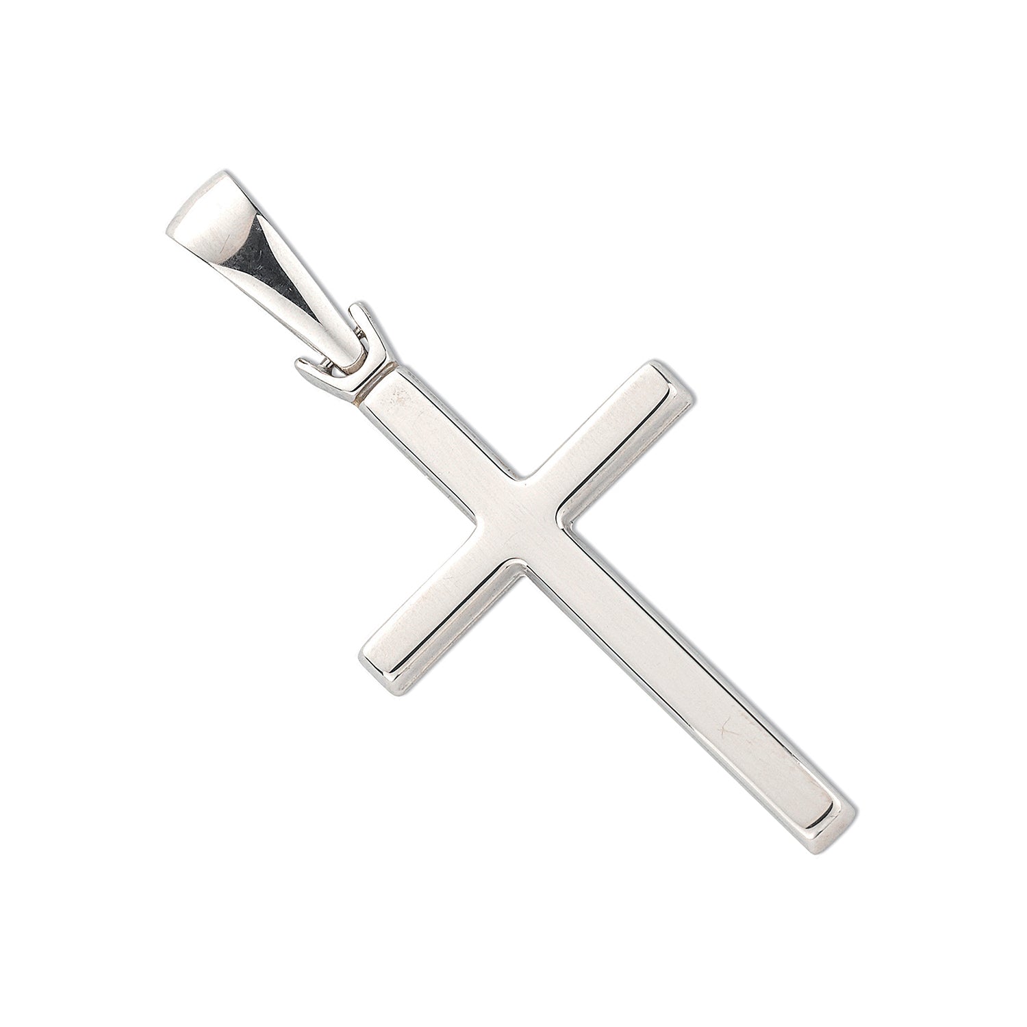 9ct White Gold Hollow Cross