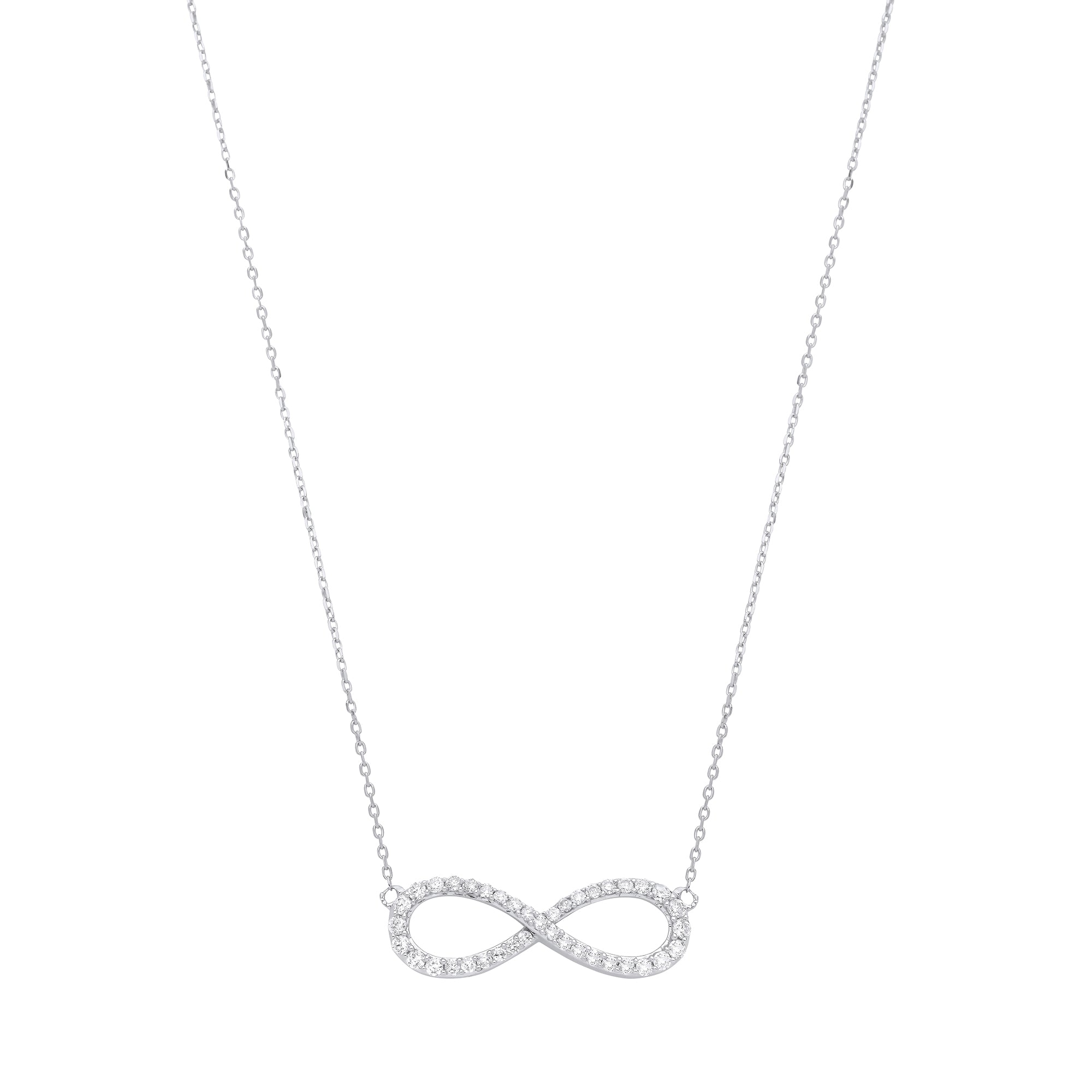 9ct White gold 0.47ctw Infinity Pendant Chain