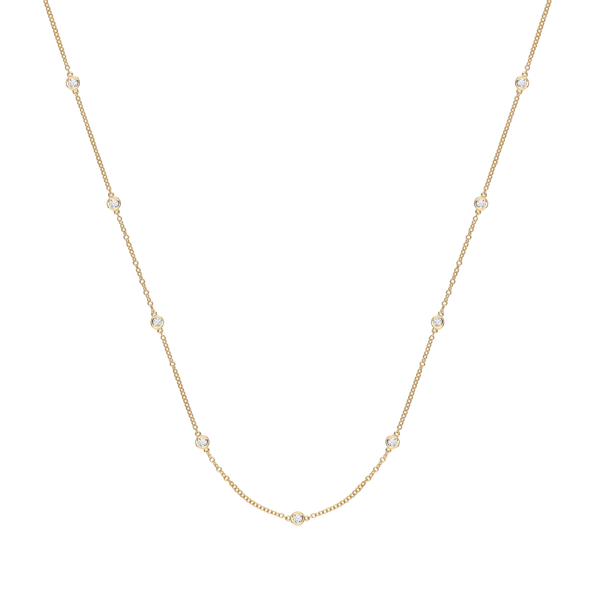 9ct Yellow Gold 0.50ct Rubover Diamond Chain (18in/45cm)