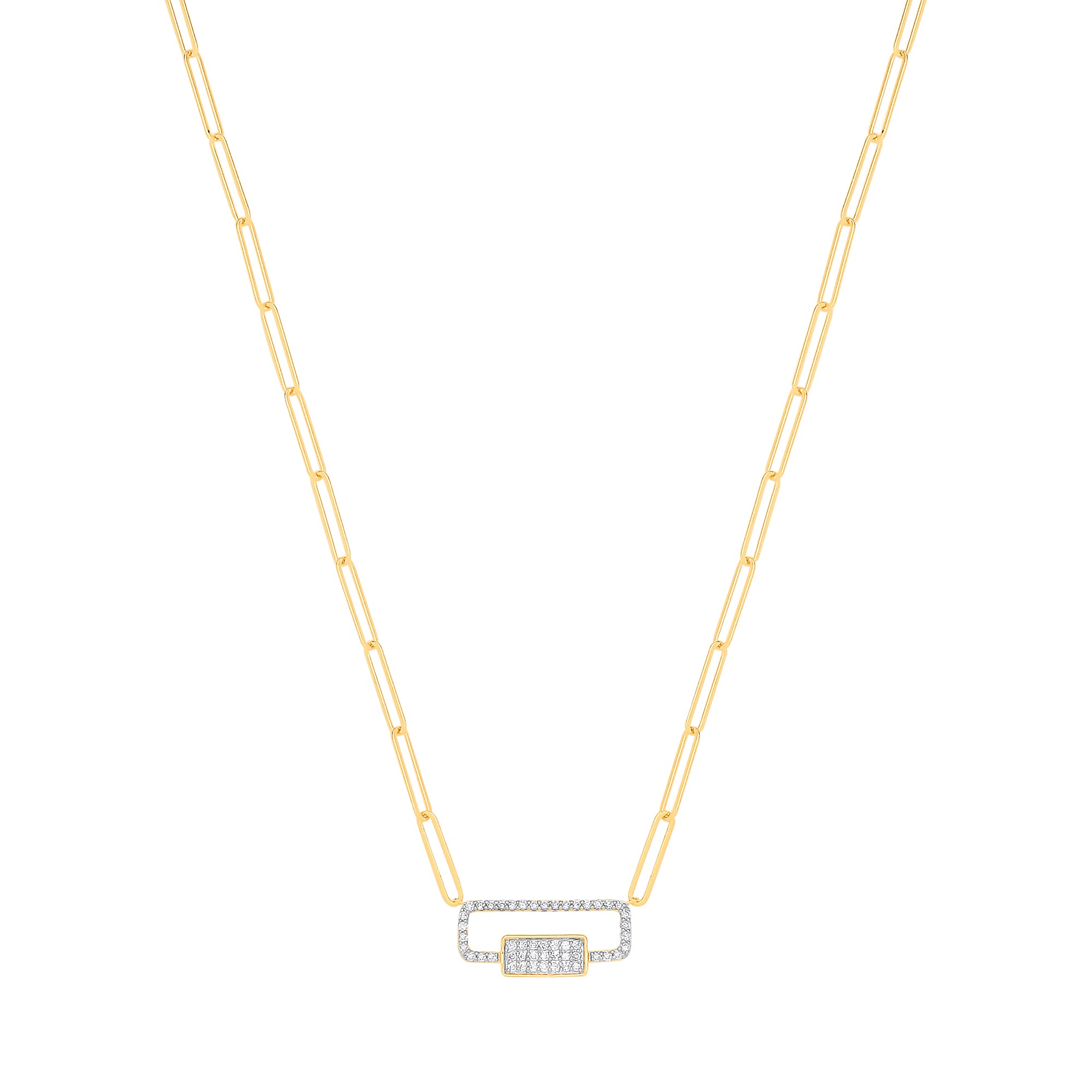 9ct Yellow Gold 0.22ct Diamond Necklace