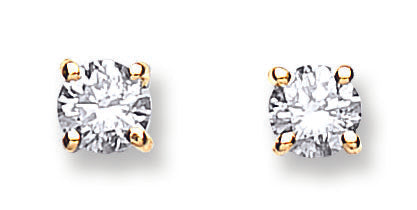 18ct Yellow Gold 0.40ct Claw Set Diamond Stud Earrings