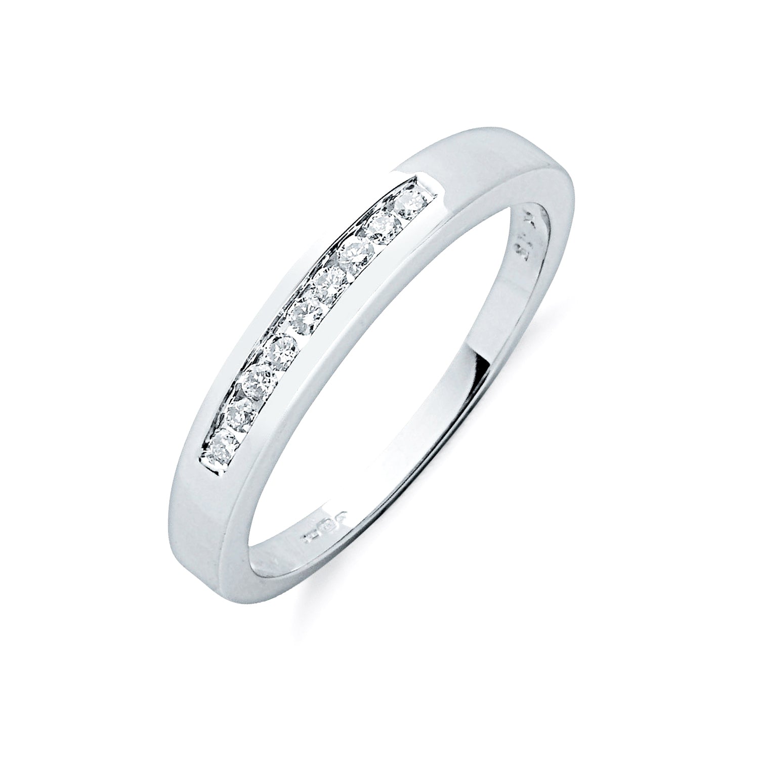 9ct White Gold 0.15ctw Diamond Channel Set Eternity Ring