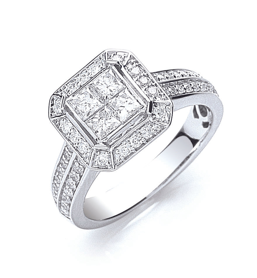 18ct White Gold 1.00ct Diamond Ring