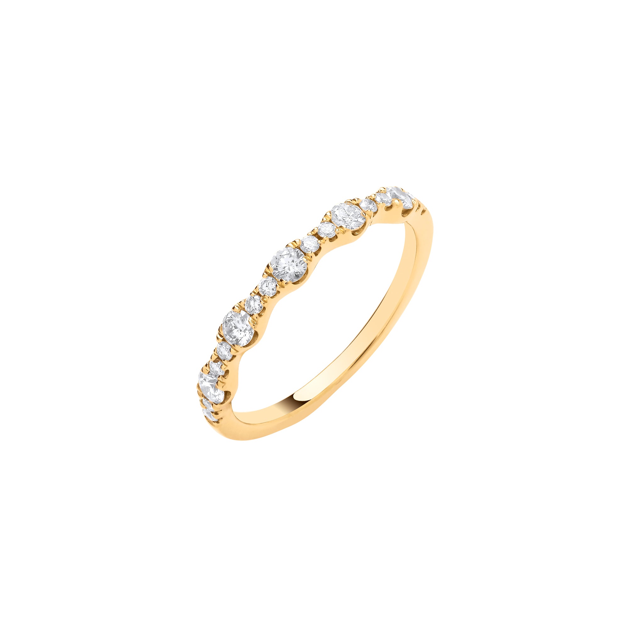 18CT Yellow Gold Half ET Ladies Ring 0.40ctw