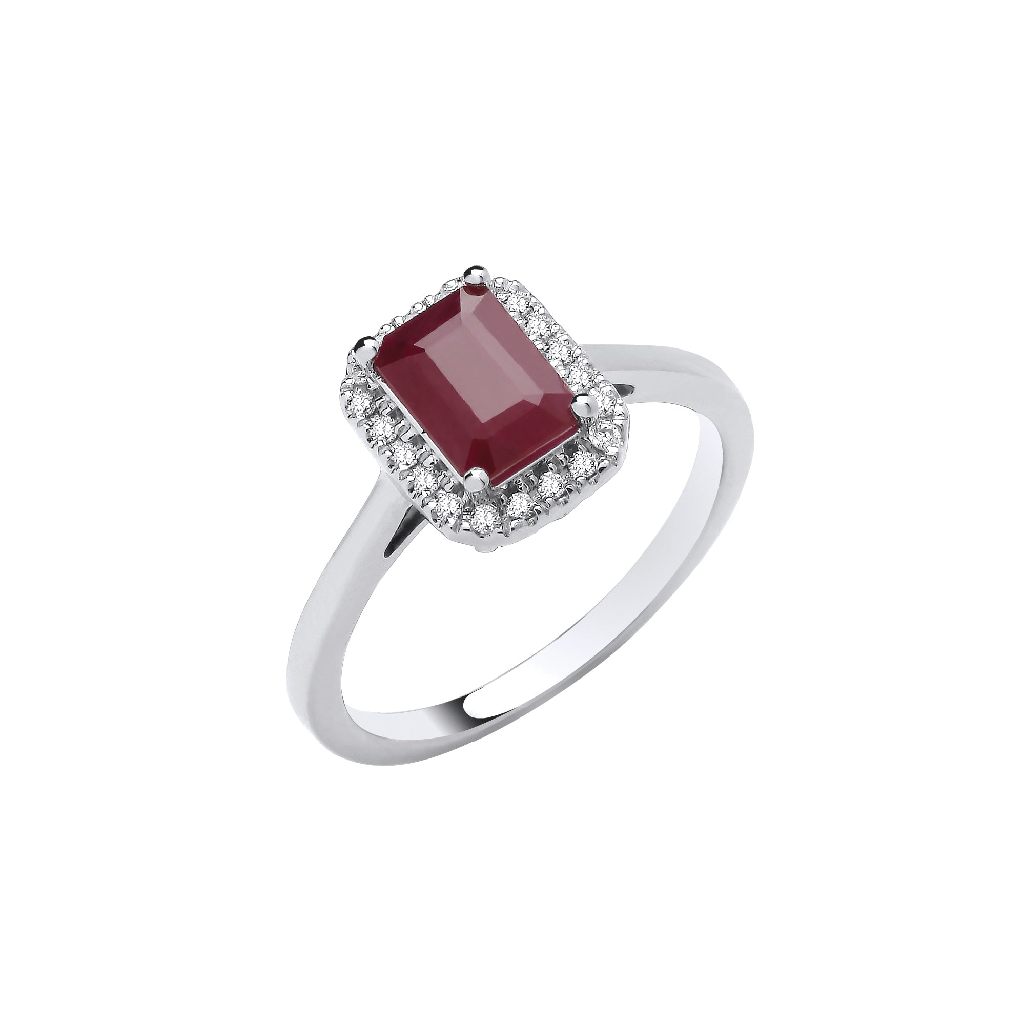 18ct White gold 1.22ct Ruby and Diamond Ring