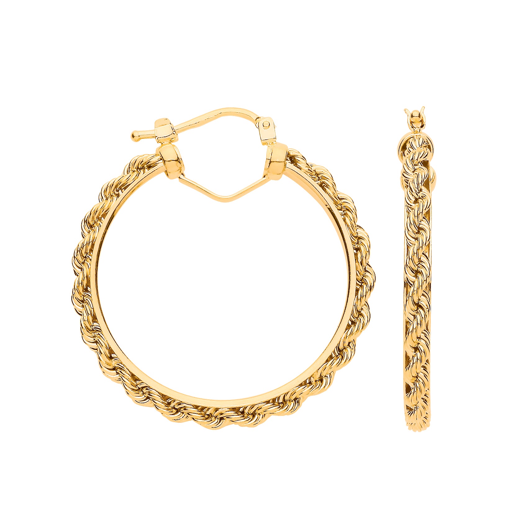 Rope chain hot sale hoop earrings