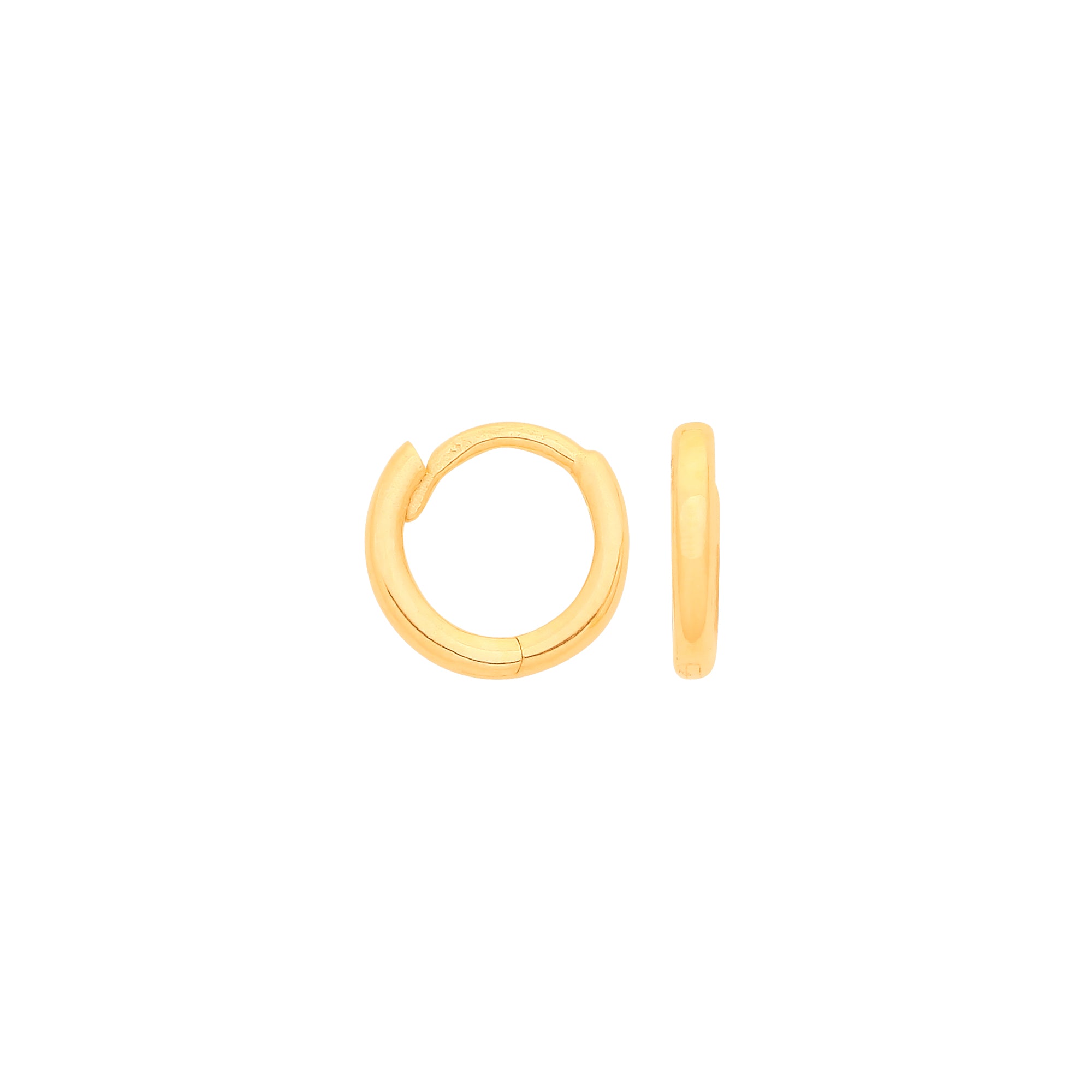 9ct Yellow Gold 8mm Tiny Hollow Sleepers