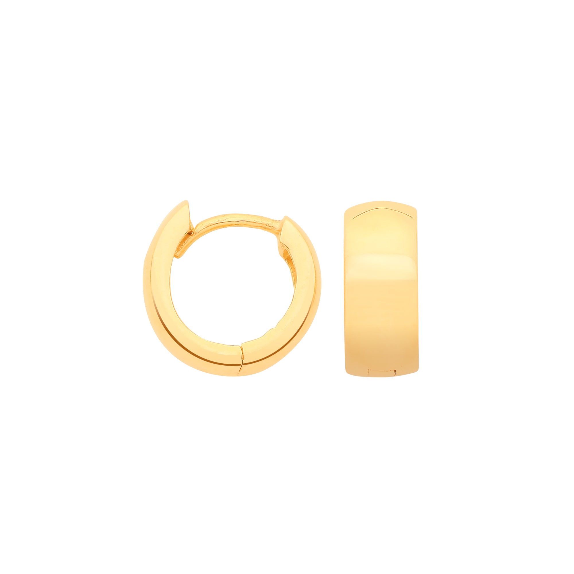 9ct Yellow Gold 10.4mm Plain Huggies