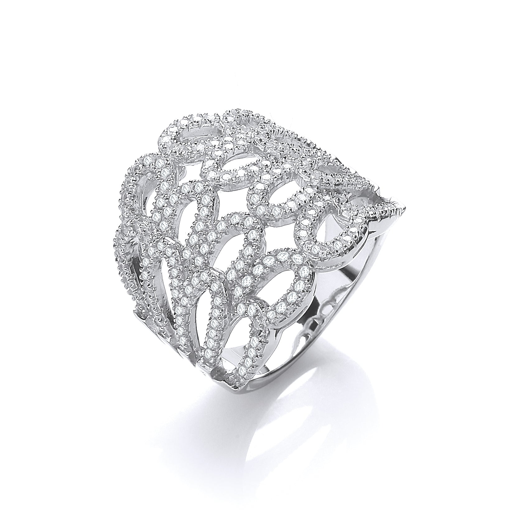 J-JAZ Micro Pave' Cubic Zirconia Fancy Ring