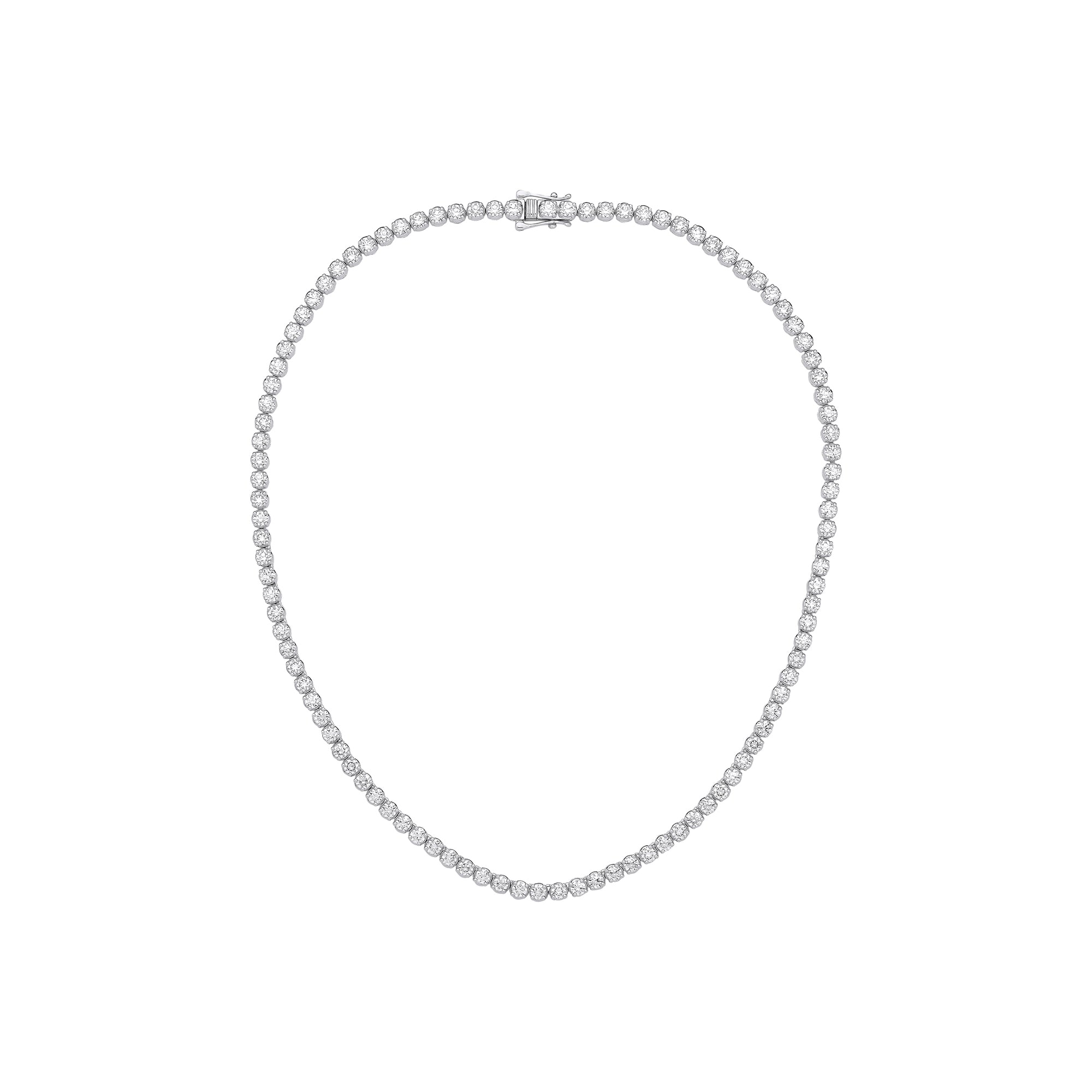 9ct White Gold 10.00ct Lab Grown Diamond Tennis Necklace IGI Certified