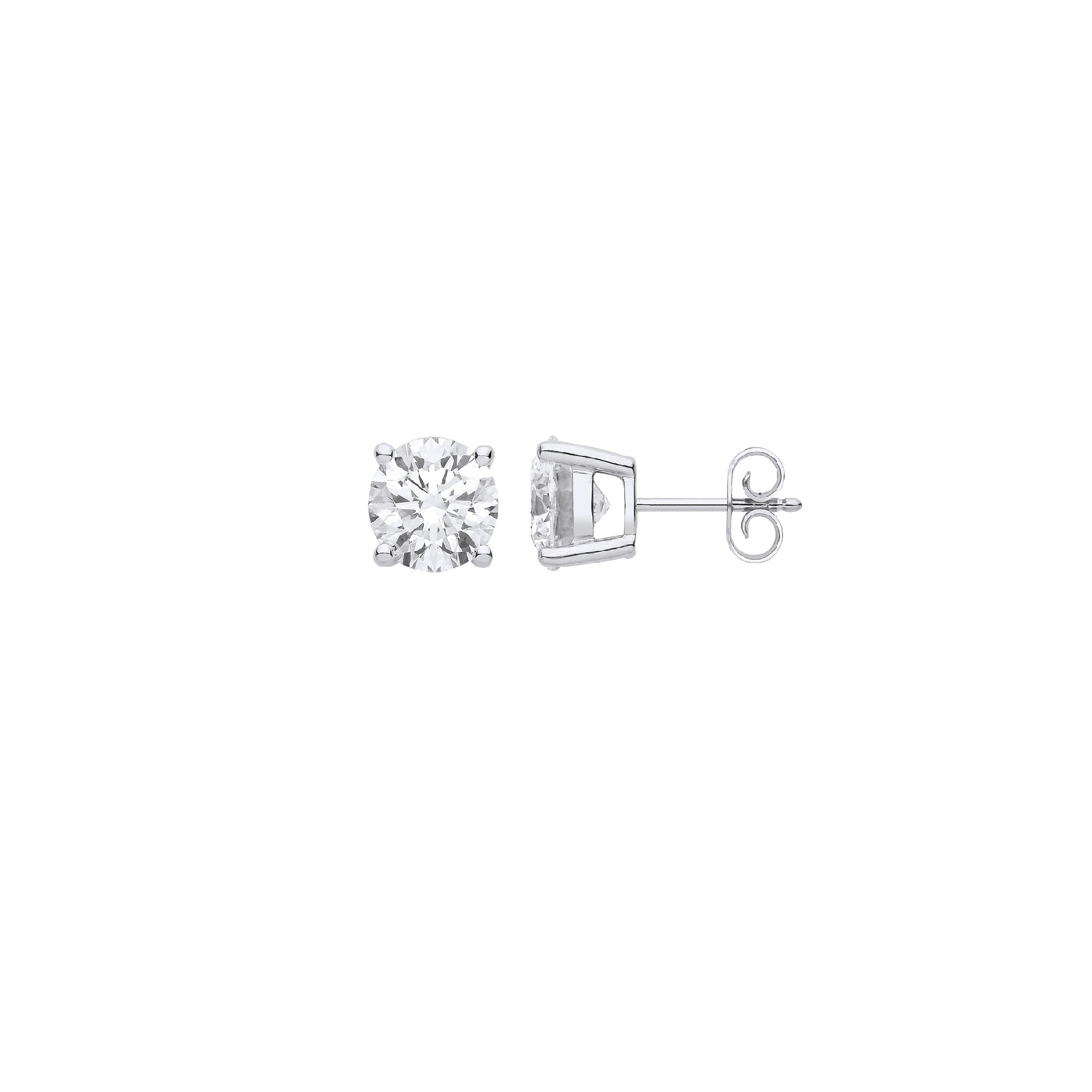 18ct White Gold 1.00ct Solitaire Lab Grown Diamond Earrings IGI Certified