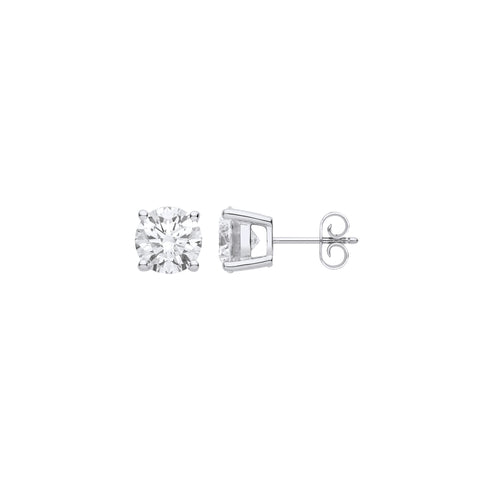 18ct White Gold 2.00ct Solitaire Lab Grown Diamond Earrings IGI Certified