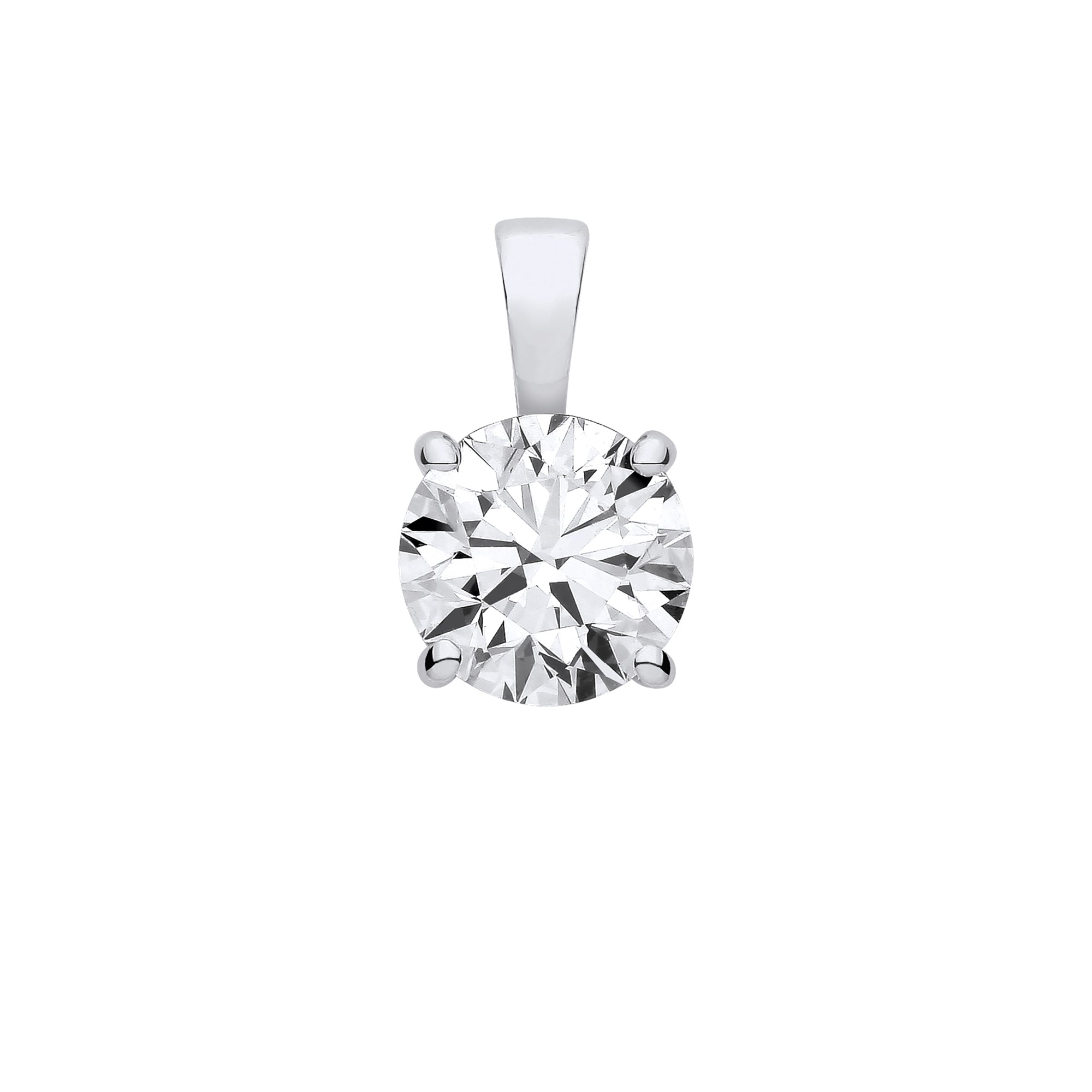 18ct White Gold 2.00ct Solitaire Lab Grown Diamond Pendant IGI Certified