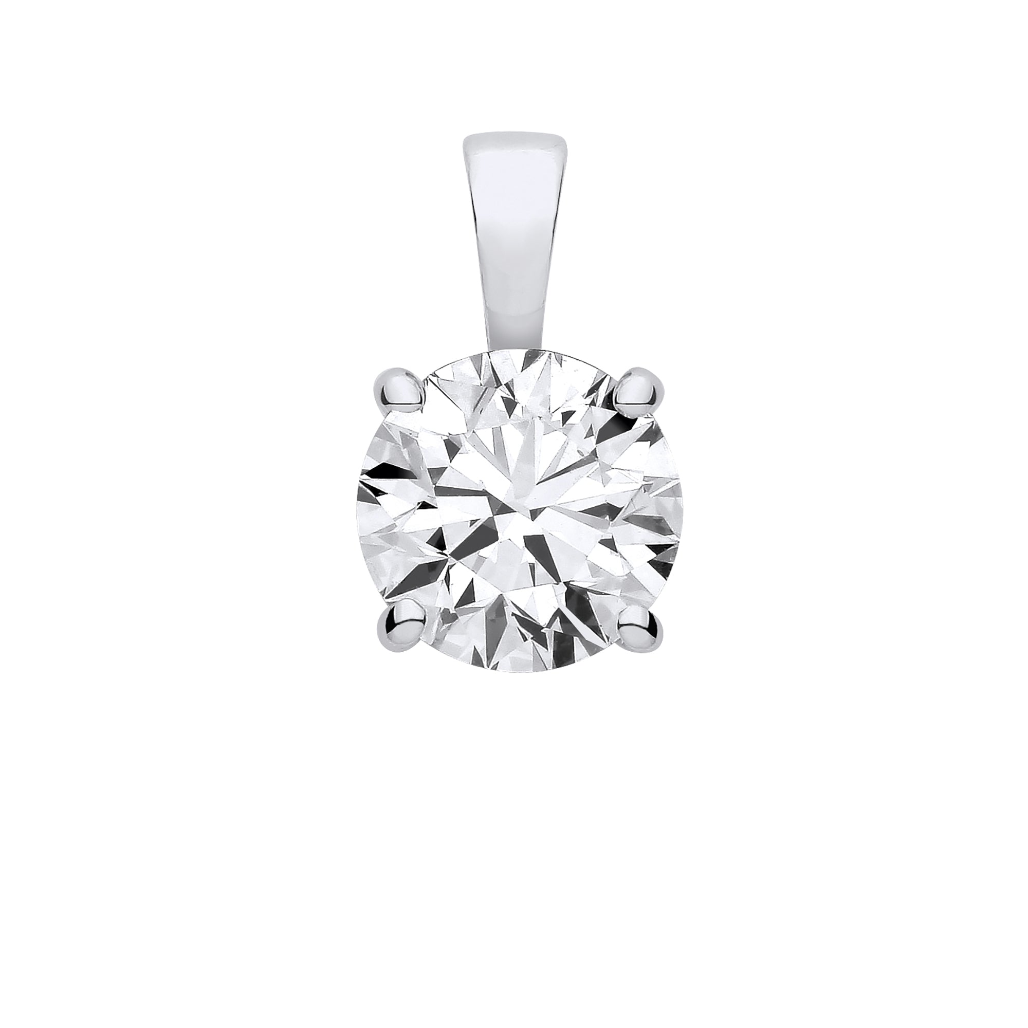 18ct White Gold 3.00ct Solitaire Lab Grown Diamond Pendant IGI Certified