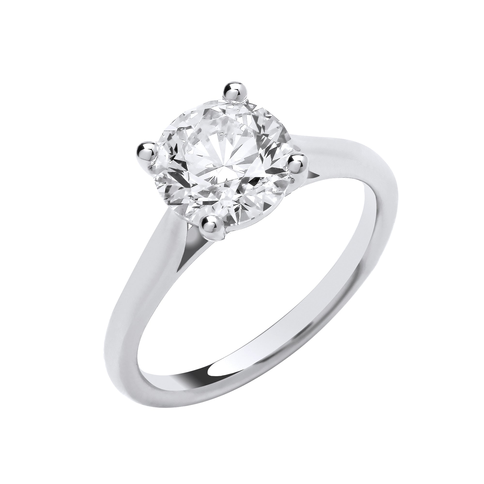 18ct White Gold 3.00ct Solitaire Lab Grown Diamond Ring IGI Certified