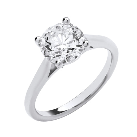 18ct White Gold 4.00ct Solitaire Lab Grown Diamond Ring IGI Certified
