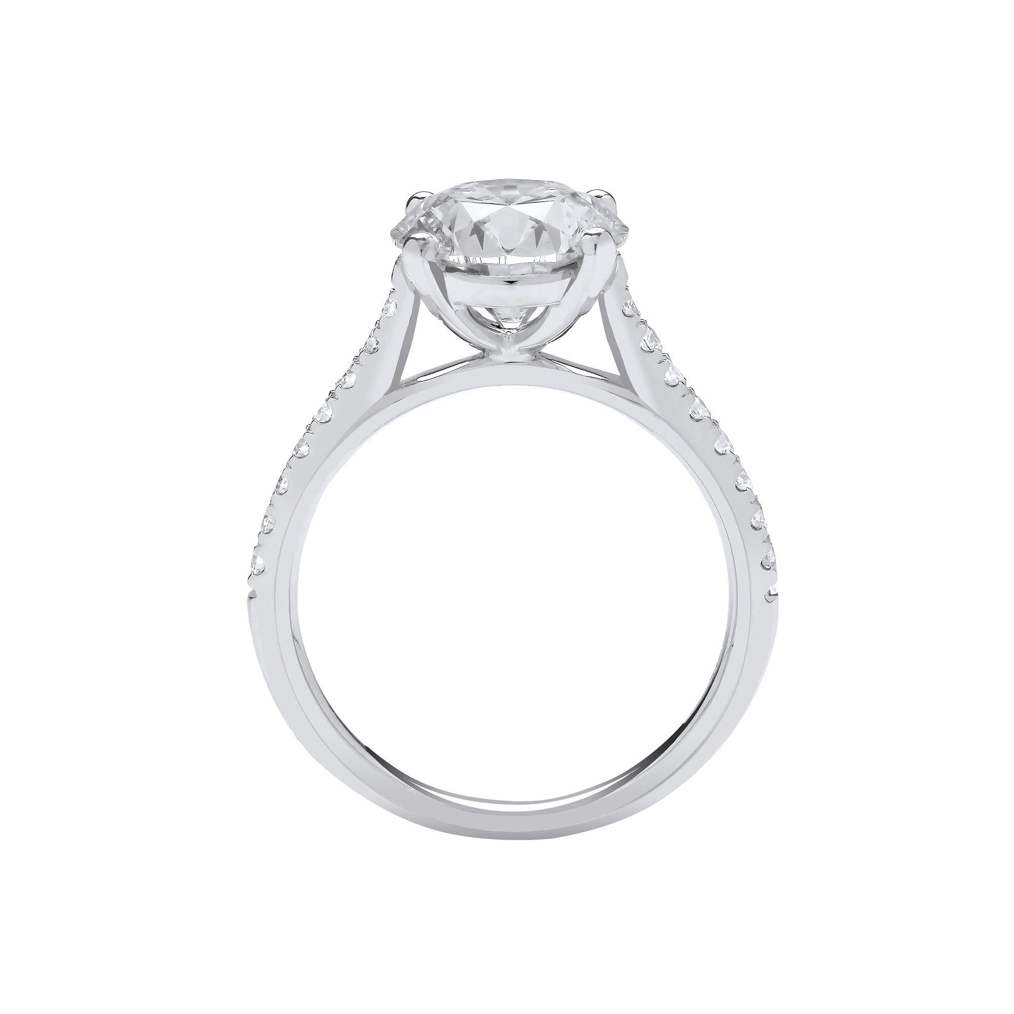 18ct White Gold 3.20ct Solitaire Lab Grown Diamond Ring IGI Certified