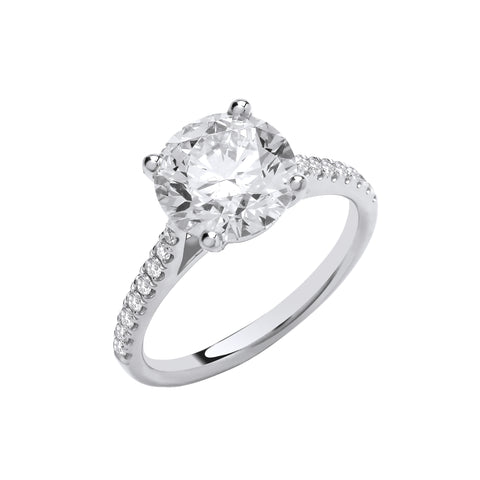 18ct White Gold 3.20ct Solitaire Lab Grown Diamond Ring IGI Certified
