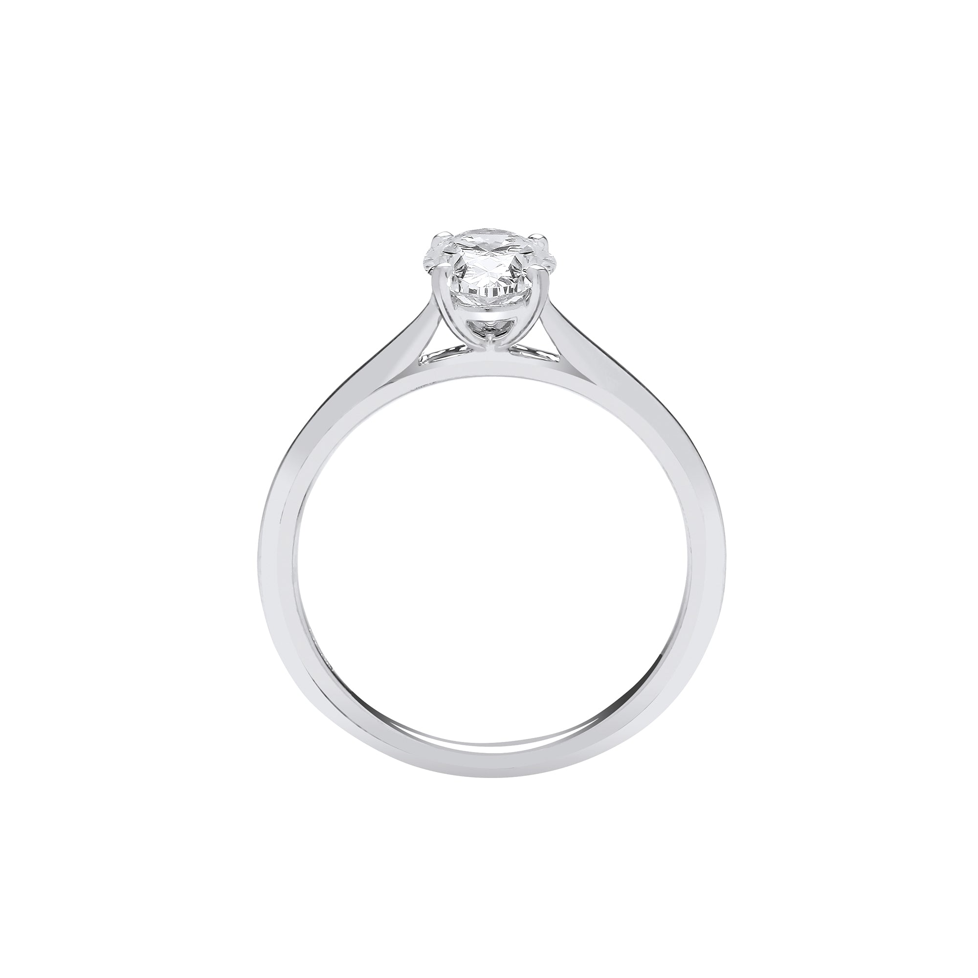 18ct White Gold 1.00ct Oval Lab Grown Diamond Ring IGI Certified