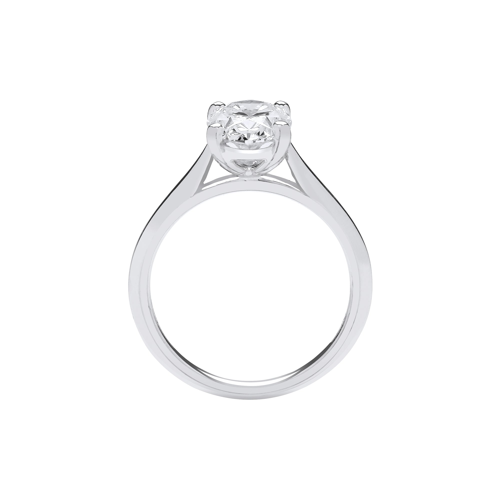 18ct White Gold 2.00ct Oval Lab Grown Diamond Ring IGI Certified