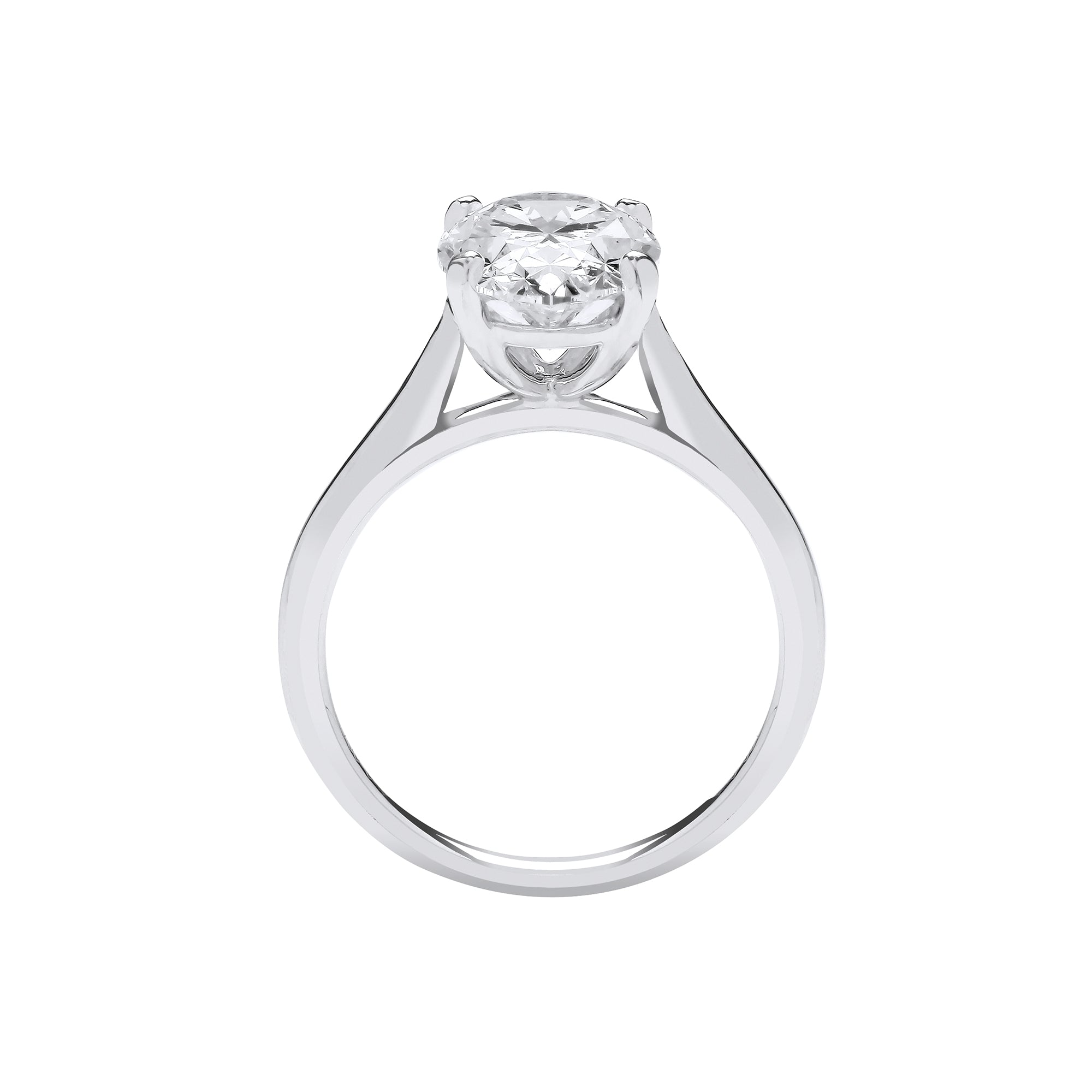 18ct White Gold 3.00ct Oval Lab Grown Diamond Ring IGI Certified