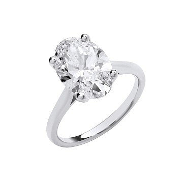 18ct White Gold 5.00ct Oval Cut LAB GROWN Diamond Ring IGI Certified