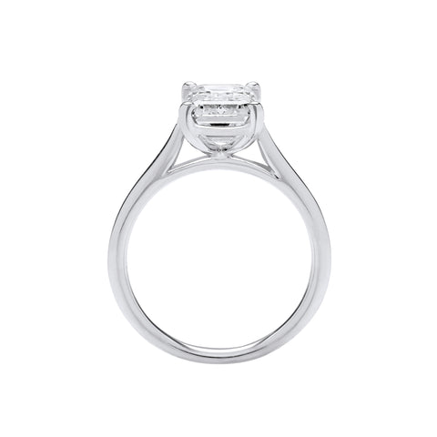 18ct White Gold 3.00ct Emerald Cut Lab Grown Diamond Ring IGI Certified