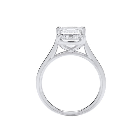 18ct White Gold 4.00ct Emerald Cut Lab Grown Diamond Ring IGI Certified