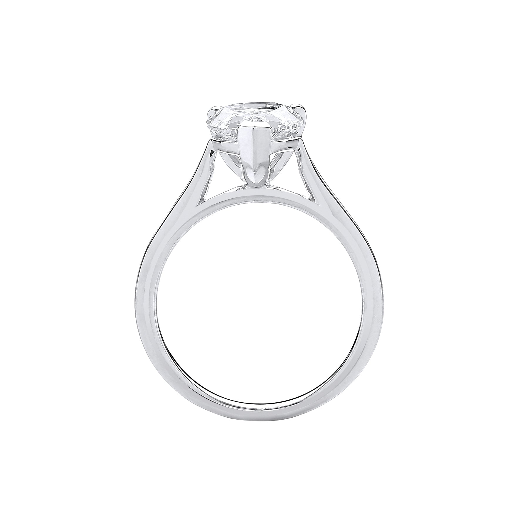 18ct White Gold 3.00ct Pear Cut LAB GROWN Diamond Ring IGI Certified