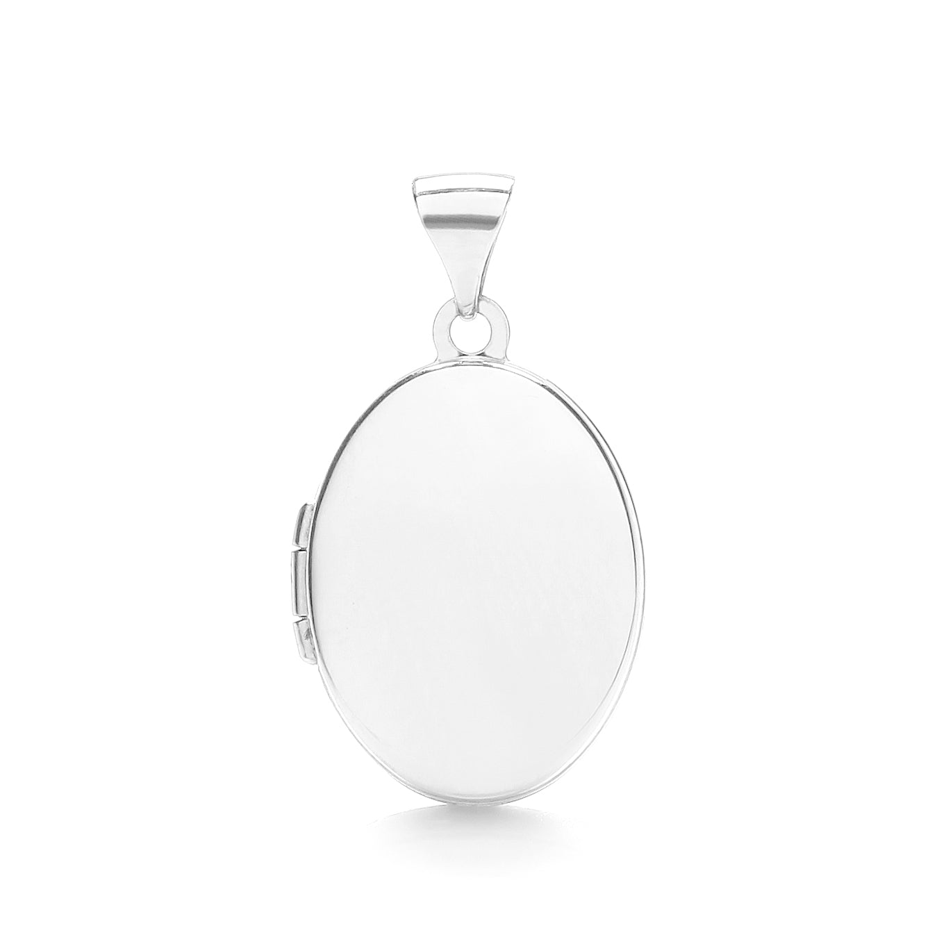 9ct White Gold Oval Shaped Plain Locket