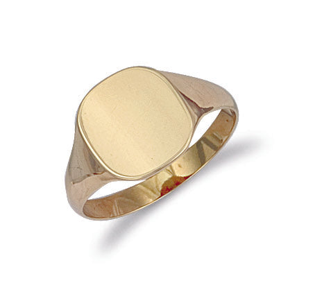 9ct Yellow Gold Cushion Plain Signet Ring