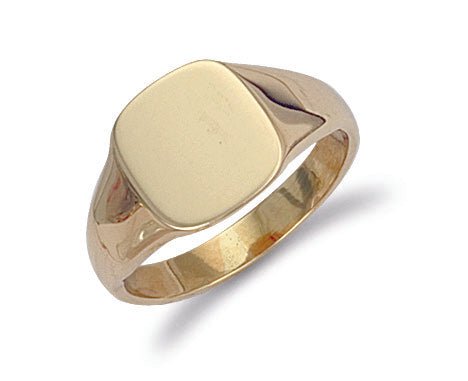 9ct Yellow Gold Cushion Plain Signet Ring