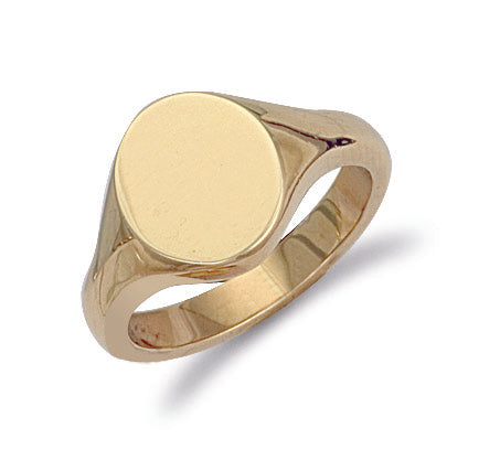 9ct Yellow Gold Oval Plain Signet Ring