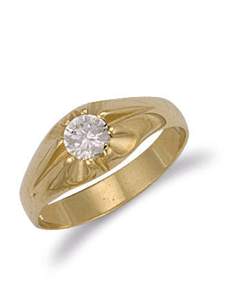 9ct Yellow Gold Cubic Zirconia Gipsy Ring