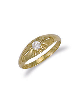 9ct Yellow Gold Cubic Zirconia Childs Ring