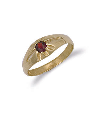 9ct Yellow Gold Garnet Childs Ring