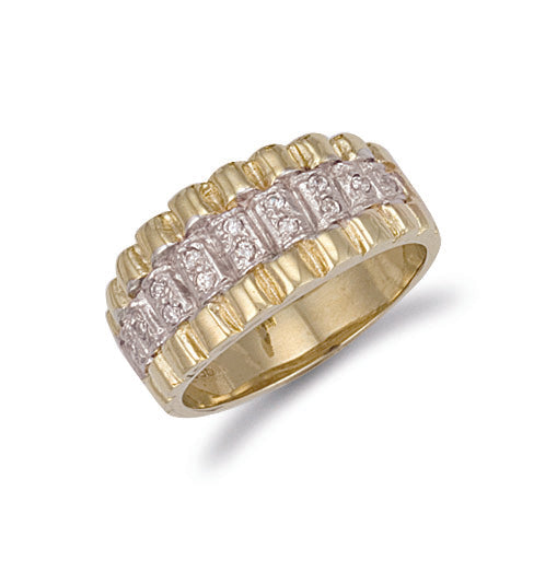 9ct Yellow Gold Gents Cubic Zirconia Ring