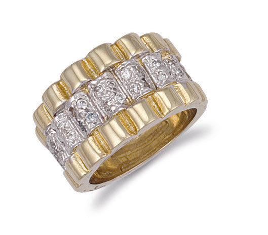 9ct Yellow Gold Gents Cubic Zirconia Ring