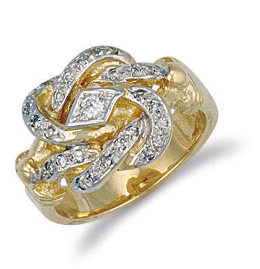 9ct Yellow Gold Cubic Zirconia Knot Ring