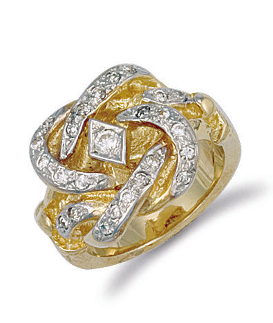 9ct Yellow Gold Cubic Zirconia Knot Ring