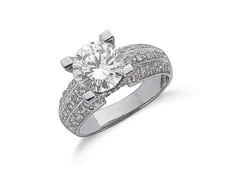 9ct White Gold Fancy Cubic Zirconia Ring