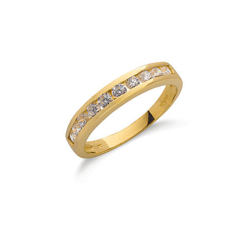 9ct Yellow Gold Cubic Zirconia Eternity Ring