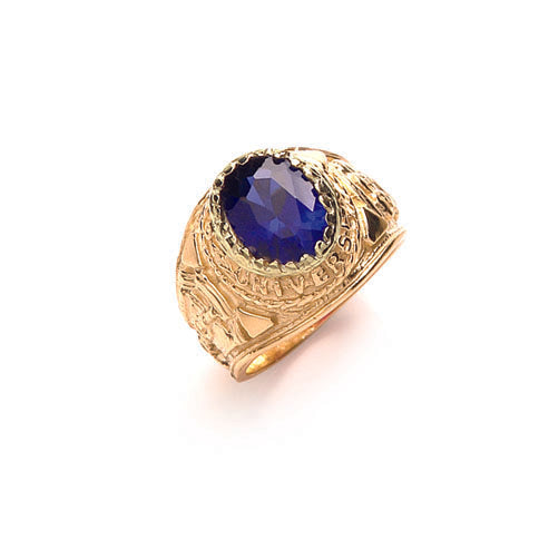 9ct Yellow Gold Blue Cubic Zirconia Childs Collage Ring