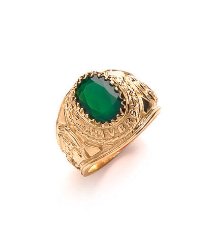 9ct Yellow Gold Green Cubic Zirconia Childs Collage Ring