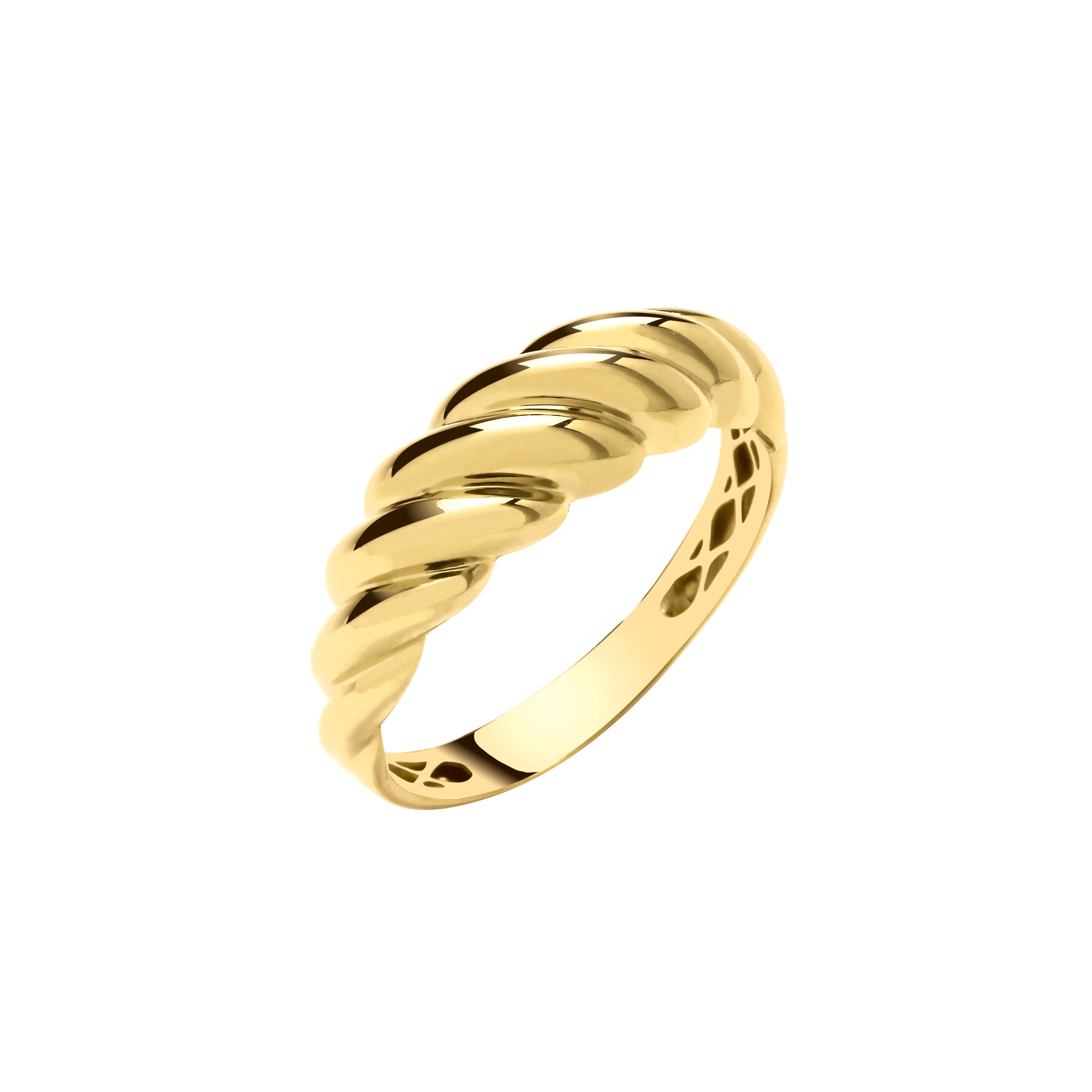 9ct Yellow Gold Rope Ladies Ring