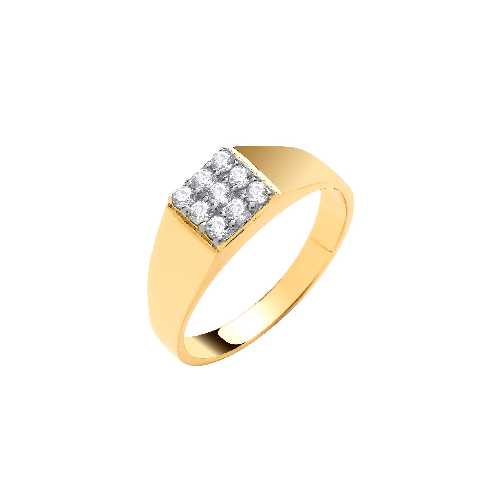 9ct Yellow Gold Square Top Cubic Zirconia Child Ring